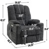 Gray Chenille Large Power Lift Recliner Chair with Massage and Heat 2 Steel Cup Holders for Elderly - 2 of 4