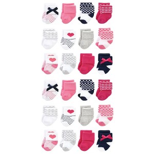 Luvable Friends Cotton Rich Baby Terry Socks 24-Pack, Bows - 1 of 3