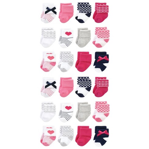 Luvable Friends Cotton Rich Baby Terry Socks 24-Pack, Bows - image 1 of 3