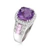Ross-Simons 3.60 ct. t.w. Amethyst and .30 ct. t.w. White Topaz Ring With Diamond Accents in Sterling Silver - 3 of 4
