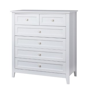 NicBex 6 Drawer Dresser for Bedroom,Classical Drawer with Retro Round Handle,Dressers for Dining Room, Living Room,Kitchen Corridor,White - 1 of 4