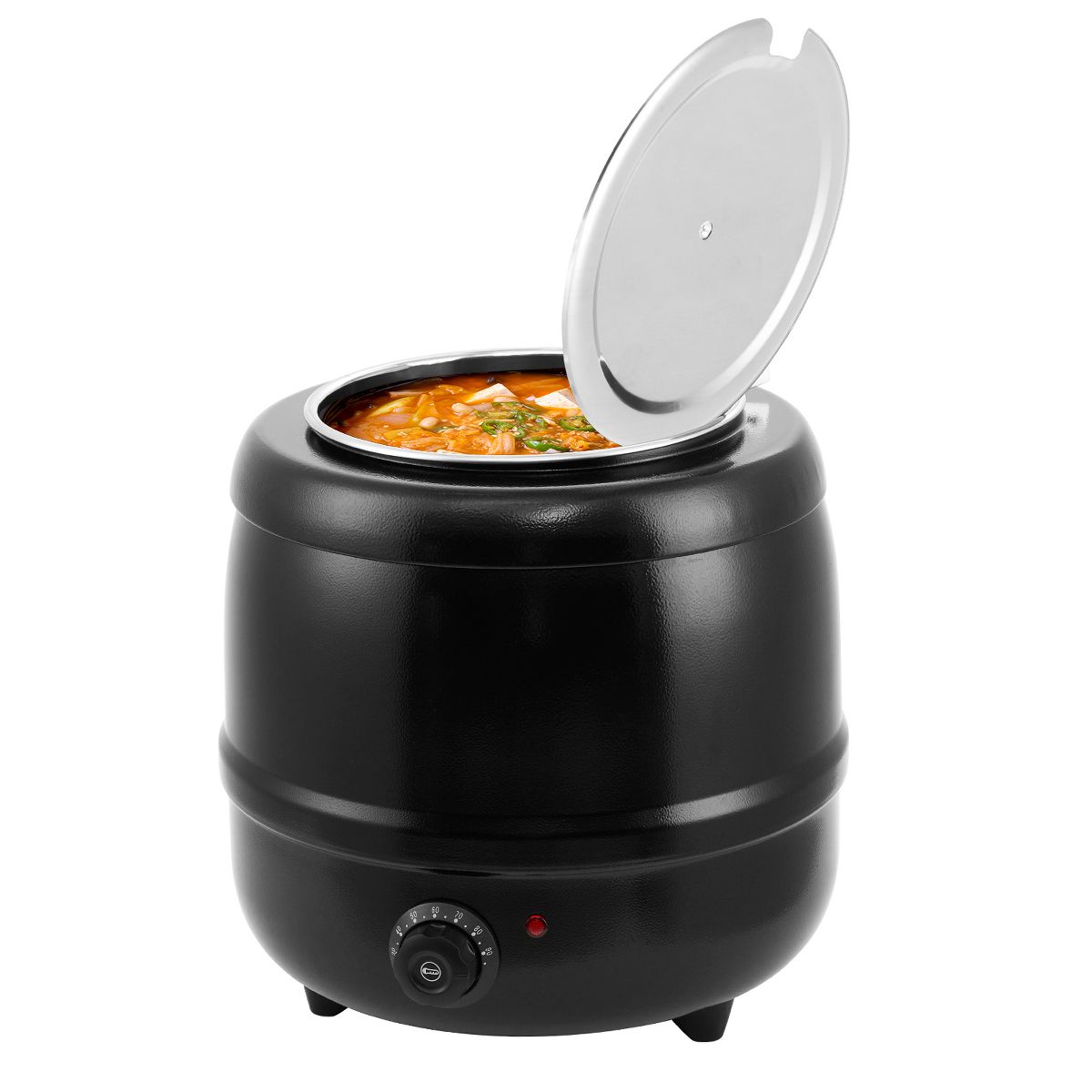 Commercial-Grade Soup Warmer with Rotating Lid, Removable Stainless Steel Inner Pot, Heat-Resistant Handle, Suitable for Parties, Banquets, Buffets