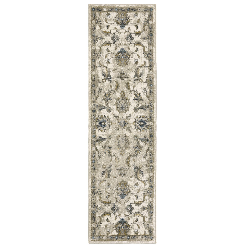  Runner Victor Classic Traditional Area Rug Beige/Gold