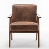 PAGED Comfy Accent Chair Classic Mid-Century Modern Armchair with Velvet Upholstery and Wood Frame for Bedroom, Living Room - 2 of 4
