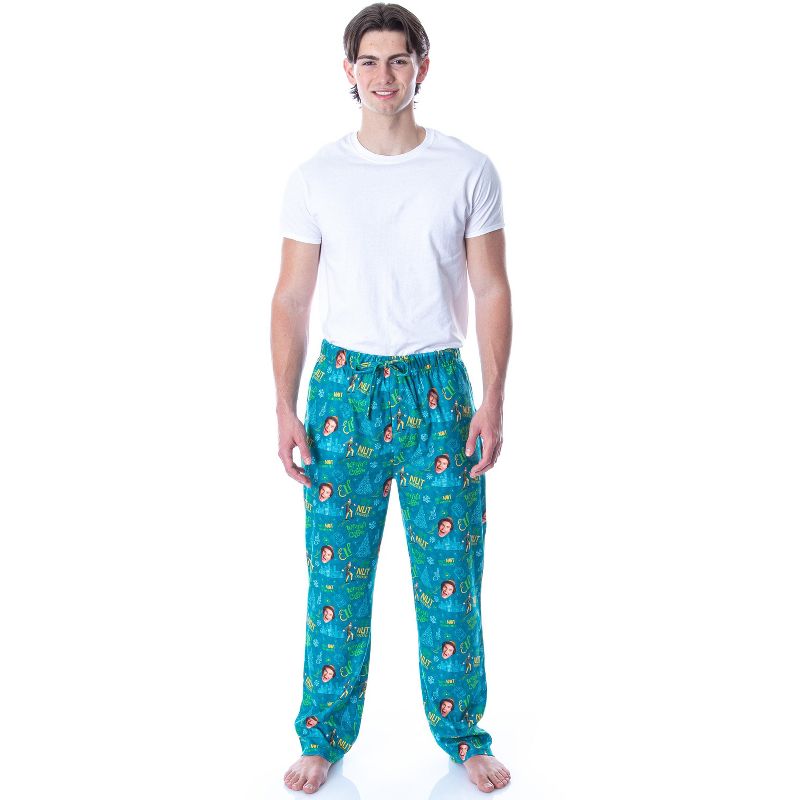 Elf The Movie Men's Son Of A Nut Cracker Allover Loungewear Pajama Pants Green, 2 of 6