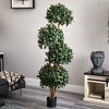 Nearly Natural 69-in Sweet Bay Topiary with 4 Balls Silk Tree - 3 of 4