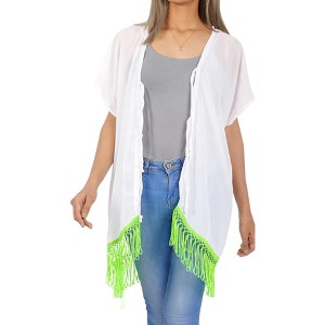 LA LEELA Women's Summer Open Front Holiday Beachwear Short Bathing Suit Maternity Duster Vacation Swimwear Cover up Cardigan - 1 of 4