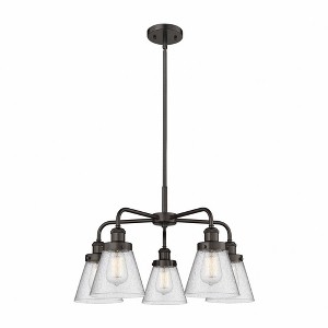 Cone - 5 Light Stem Hung Chandelier In Art Deco Style-14.75 Inches Tall and 24.25 Inches Wide - 1 of 1