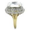 Slickblue Oval Cut Synthetic Crystal Halo Ring for Women – Two-Tone Stainless Steel Band, Sizes 5-10 - 4 of 4