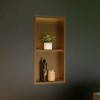 ALFI ABNP1224-BG 12Inch x 24Inch Brushed Gold PVD Stainless Steel Vertical Double Shelf Shower Niche - 2 of 4