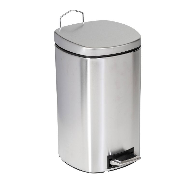 Honey-Can-Do 12L Square Stainless Steel Step Trash Can, 1 of 9