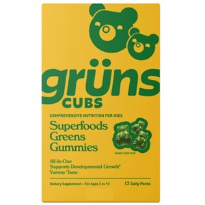Grüns Kids' Low Sugar Superfoods Greens Gummies - 96ct/12 Servings - 1 of 4