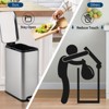 COZONY Slim Trash Can 13 Gallon / 50L Kitchen Bin, Stainless Steel Step Garbage, Rectangular Pedal Recycle Bin with Removable Inner Bucket & Lid - 4 of 4