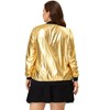 Agnes Orinda Women's Plus Size Bomber Jacket Zip-Up Party Outwear with Pockets - 4 of 4