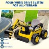 12V Ride On Excavator for Kids, 4WD Electric Excavator Toy with Remote Control - 2 of 4
