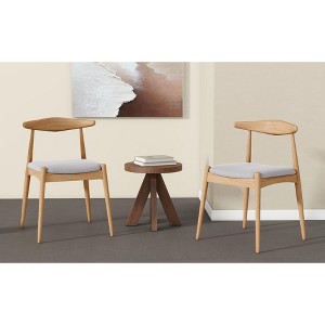 CAVINAS Rubberwood Dining Chairs Set of 2, Retro Living Room Chairs with Ergonomic Backrest & Comfort Cushions for Dining Room - 1 of 4