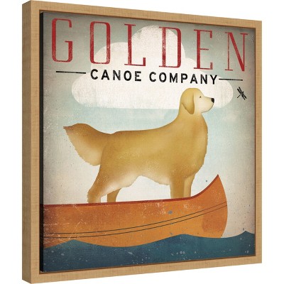 Golden Dog Canoe Company Framed Canvas Print