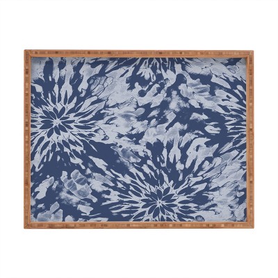 Emanuela Carratoni Blue Tie Dye Rectangular Tray - Deny Designs