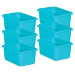 Teacher Created Resources Plastic Storage Bin 7.75" x 11.38" x 5" Teal Pack of 6 (TCR20381-6)