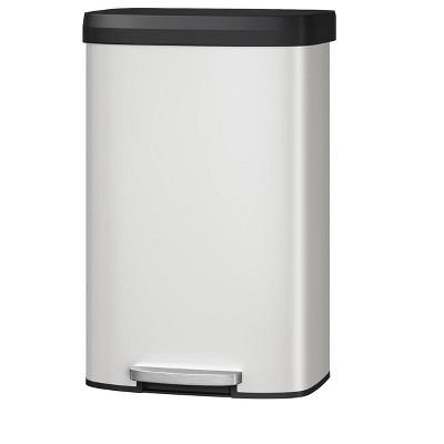 21 Gallon / 80 Liter Metal Trash Can with Lid, Large Garbage Can for Kitchen, Rustproof Step-on Kitchen Metal Trash Bin with Liner Rim