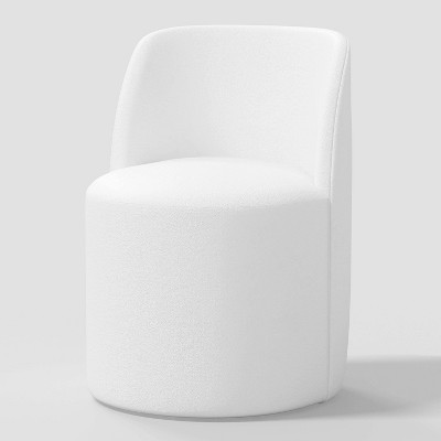 Jessa Dining Chair in Velvet White - Threshold™: Upholstered, Rubberwood Frame, Armless Design