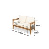 Christopher Knight Home Fawn Modern Outdoor Acacia Wood Loveseat and Table Set, Beige/Teak - 3 of 4