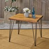 SKRAN Outdoor Rectangle Dining Table with Acacia Wood Table Top,Dining Table with Iron Hairpin Legs,Dining Table for Outdoor and Indoor - 2 of 4