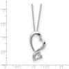 Black Bow Jewelry Rhodium Plated Sterling Silver & CZ Protected Heart Necklace, 18 Inch - 2 of 4
