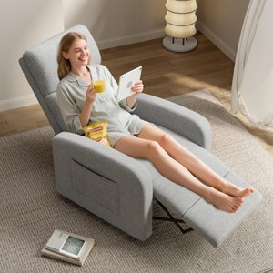 GustoWave Overstuffed Recliner Chair, Fabric Manual Recliner, Home Theater Seating with Lumbar Support, High-Density Sponge - 1 of 4