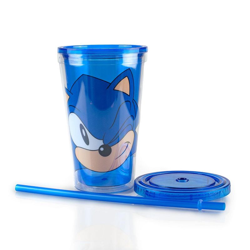 Just Funky Sonic Collectibles | Sonic The Hedgehog Wink Blue Plastic Carnival Cup | 16oz, 2 of 7