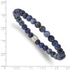 Chisel Stainless Steel Polished 6mm Blue Sodalite Beaded Stretch Bracelet - 3 of 4