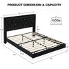 Flannel Upholstered Floating Bed Frame with LED Light, Storage Headboard, Noise Free Sturdy Metal Structure Platform - 2 of 4