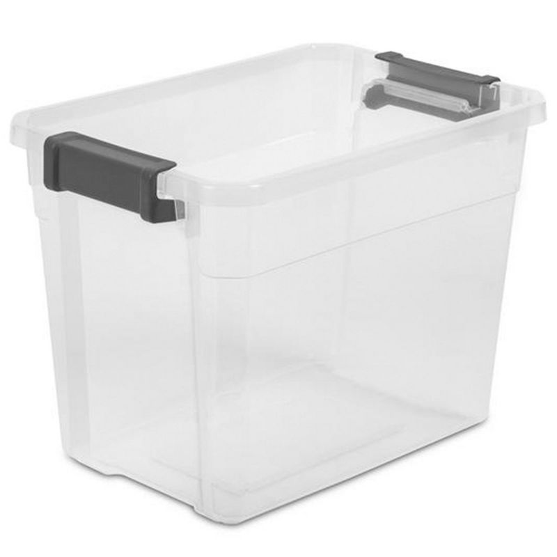 Sterilite 30 Quart Clear Plastic Stackable Storage Container Bin Box Tote with Grey Latching Lid Organizing Solution for Home & Classroom, 5 of 7