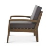 1 Piece Outdoor Acacia Wood Patio Club Chair with Water-Resistant Cushions, Outdoor Chair with Slat Panel Design for Garden or Deck-Coolbibila - 2 of 4