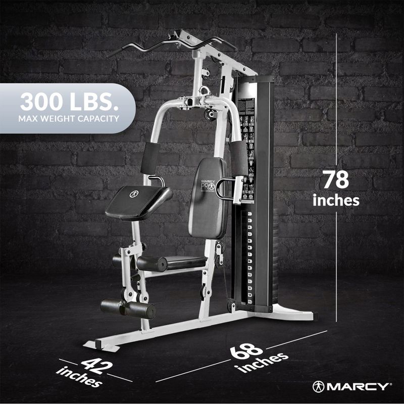 Marcy Dual-Functioning Upper Lower Full Body Stack Steel Home Gym Workout Machine System with Dual Action Arm Press and Leg Developer, 2 of 7