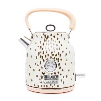 Haden 75025 HIGHCLERE Vintage Retro 1.5 Liter/6 Cup Capacity Innovative  Cordless Electric Stainless Steel Tea Pot Kettle with 360 Degree Base, Pool