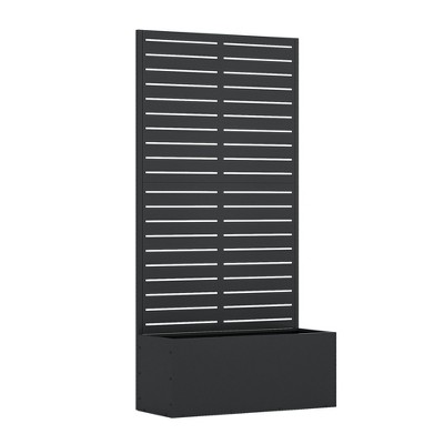 Lirago,Black Iron Planters with Hollow Pattern Screen-Functional Decorative Wall with Climbing Frame for Indoor/Outdoor