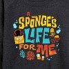 Women's Spongebob Squarepants Spongebob: The Search For Squarepants Sponges Life For Me Lightweight French Terry Wide Neck Long Sleeve Graphic Shirt - - 2 of 4