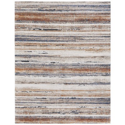 Gilmore Modern Stripes Ivory/Orange/Gray Area Rug