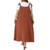 Women's Plus Size Tie Shoulder Strap Pleated Jumper Pinafore Casual Overall Dresses with Pockets - Agnes Orinda - 4 of 4