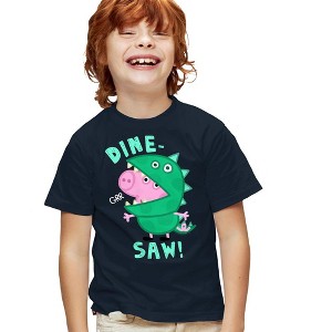 Boys' Short Sleeve Peppa Pig George Pig Dinosaur T-Shirt - 1 of 4