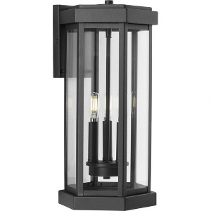 Progress Lighting Ramsey Collection 3-Light Outdoor Wall Lantern in Textured Black, Clear Glass Panels - 1 of 1