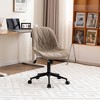 YOUNIKE Modern Upholstered Leather Home Office Desk Chair Swivel Adjustable Rolling Task Nail Tech Chair 24.41"Wx27.56"Dx(33.07-37.8)"H - 3 of 4