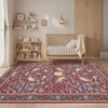 Washable Rugs for Living Room, Non Slip Floral Area Rugs, Low Pile Stain Resistant Botanical Bird Soft Carpet - 4 of 4