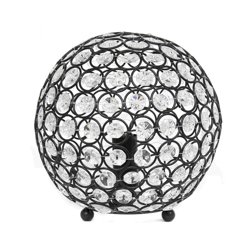 8" Elipse Medium Contemporary Metal Crystal Round Orb Table Lamp - Lalia Home, 1 of 10