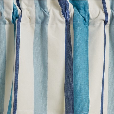 Colby Coastal Blue and White Striped Valance