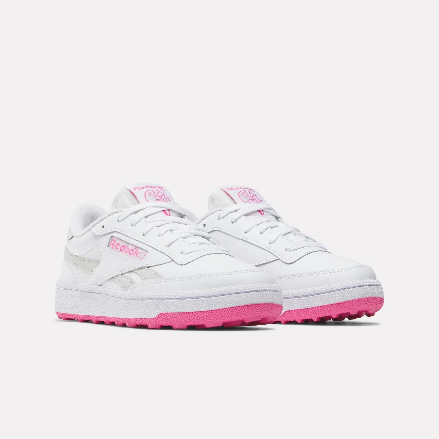 Женские кроссовки Reebok Club C Revenge Golf Shoes Size 8 White/True Pink/New, цвет: Белый — фото 4