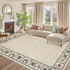 Coucheta Washable Rug Non-Slip Vintage Low Pile, Distressed Floral Rubber Backing Carpet for Kitchen Entryway Laundry,Multiple Sizes and Colors - 3 of 4