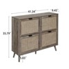 ALEXOUN Space-Saving 4-Door Flip Shoe Storage Cabinet with Adjustable Shelves-Natural Rattan Finish for Entryway,Hallway,Small Homes - 3 of 4