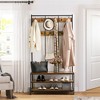 Yaheetech 73"H 3-IN-1 Hall Tree with 2 Shelves & 24 Hooks for Entryway/Hall, Rustic Brown - 4 of 4